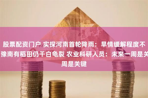 股票配资门户 实探河南首轮降雨：旱情缓解程度不一 豫南有稻田仍干白龟裂 农业科研人员：未来一周是关键