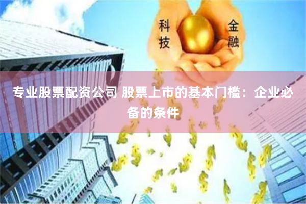 专业股票配资公司 股票上市的基本门槛：企业必备的条件